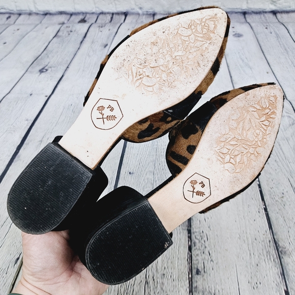 POPPY BARLEY | animal print calf hair d'orsay pointed toe slip-on flats - Picture 7 of 11